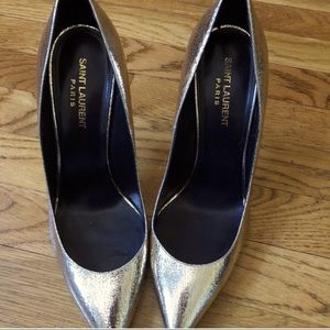 ❌SOLD!!!❌YSL Saint Laurent Gold pointed toe Heels Size 40/US10